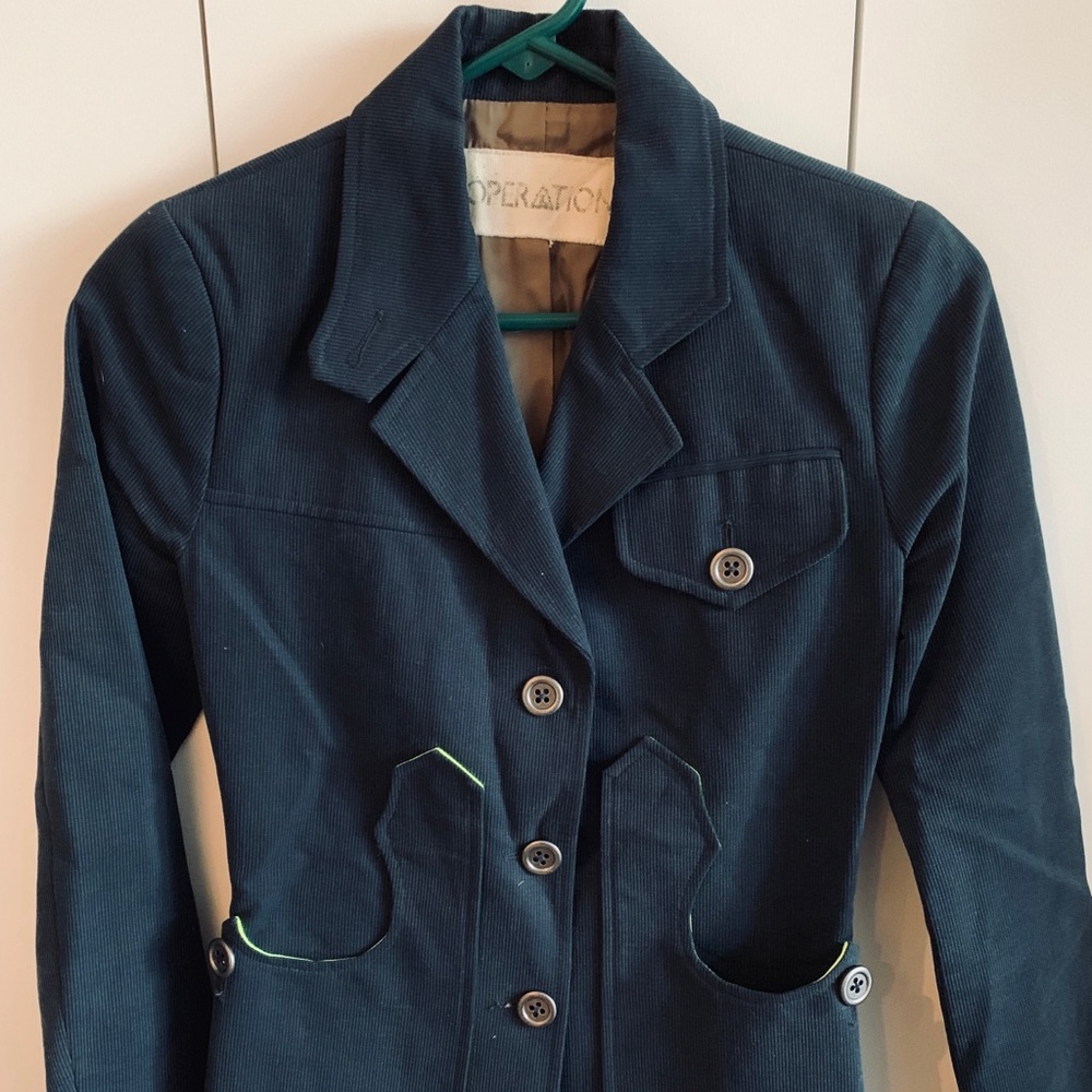 Navy Blue Corduroy Blazer